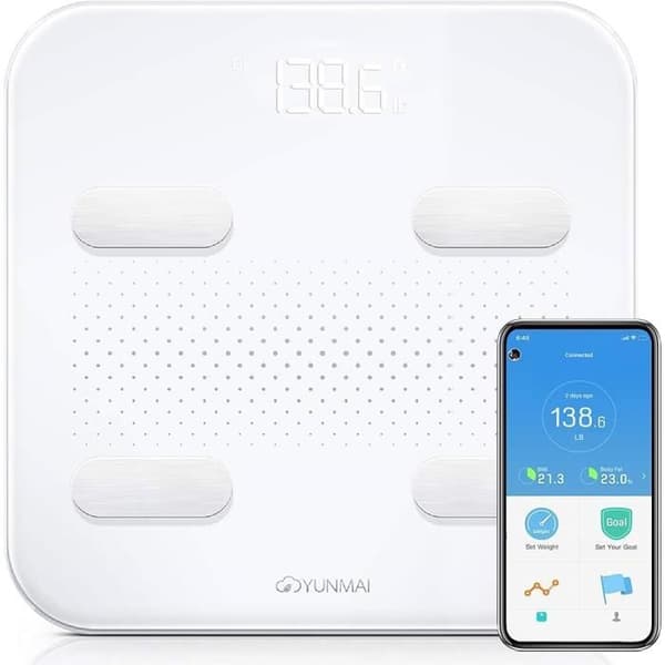 Yunmai S Smart Scale M1805 Bluetooth-glastopp Mät och spåra 13 kompositionsfaktorer