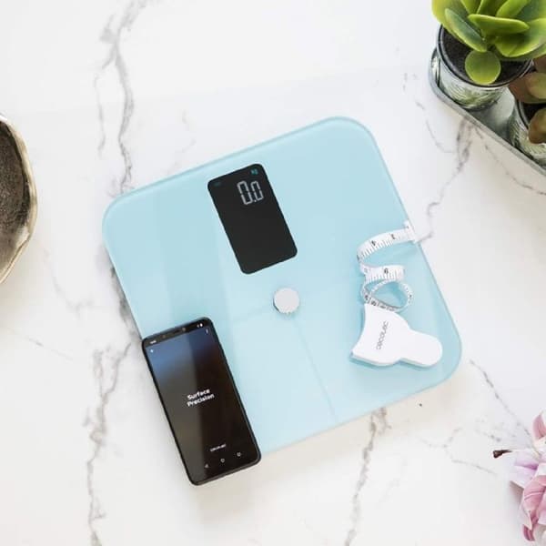 Cecotec Smart Body Scale Surface Precision 10400 Smart Healthy Vision Blue. Bioimpedansmätning, Stor skärm, Upp