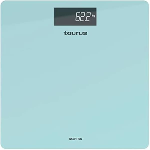 Taurus Inception digital badrumsvåg - Smal design - Ultrabeständigt härdat glas - Lättläst display