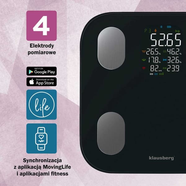 ANALYTISK BADRUMSVÅG SMART IOS ANDROID KLAUSBERG KB-7854