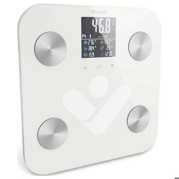 truelife FitScale W6 BT Digital personvåg Vägområde (max.)=180 kg vit, grå med Bluetooth