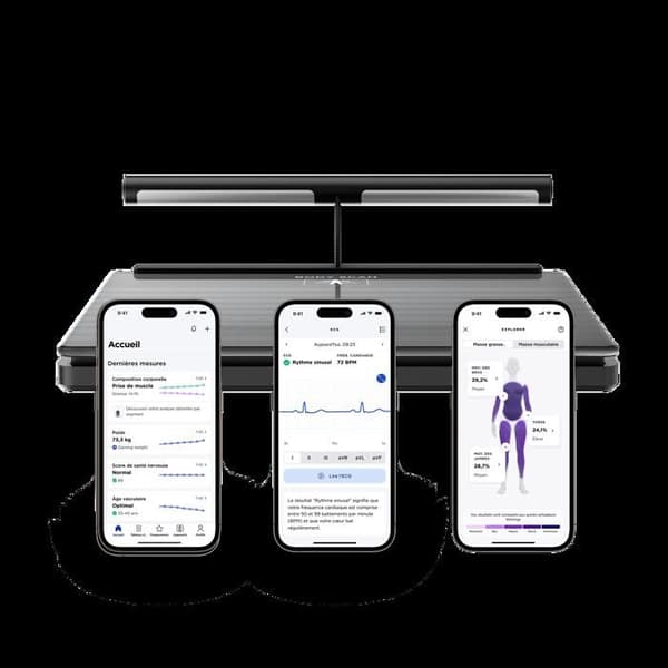 Ansluten våg - Withings - Body Scan - Svart - 180 kg - Vikt och avancerad hälsomätning