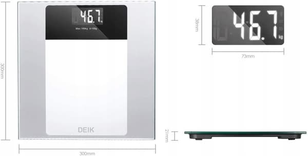 STEP-ON Digital badeværelsesskala LCD-skærms kropssammensætning