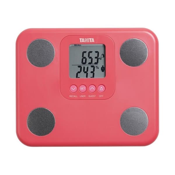 TANITA BC-730 Lätt och kompakt intern skanningsmonitor för kroppssammansättning Lättläst Display 9 mått Rosa