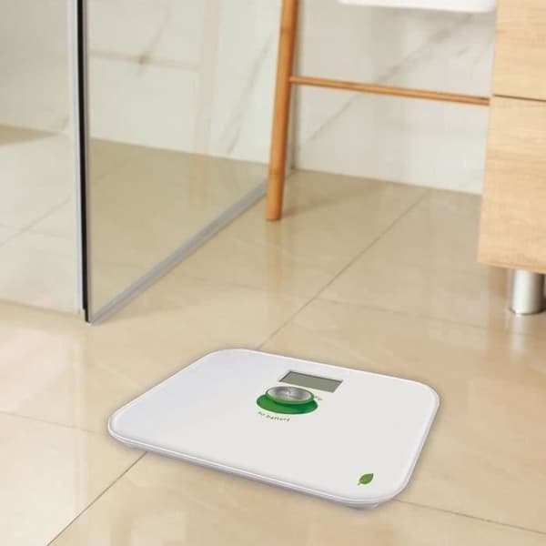 LITTLE BALANCE - Vit personvåg - Green Power - kapacitet 180 kg - 8154