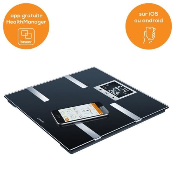 BEURER BF 720 BT - Bluetooth-ansluten kroppsimpedansskala - Beräknar BMI, muskelfrekvens och benmassa