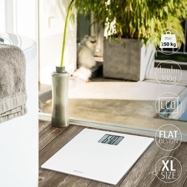 XL Medisana PS 470 Vit Personvåg - Maximal belastning 250 kg - Stor skärm - Automatisk avstängning