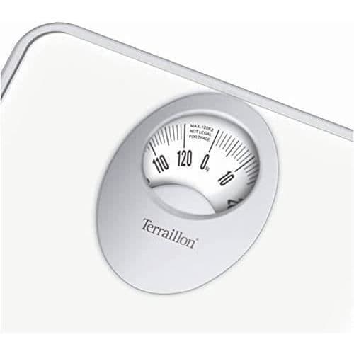 TERRAILLON - Mekanisk personlig våg - Stor roterande urtavla, metallplattform, max 120 kg - Modell 'T61' Vit