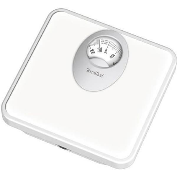 TERRAILLON - Mekanisk personlig våg - Stor roterande urtavla, metallplattform, max 120 kg - Modell 'T61' Vit