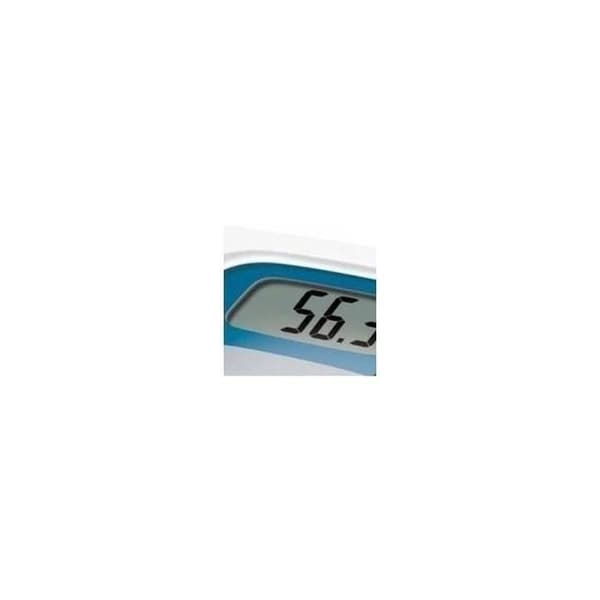 TERRAILLON - elektronisk personlig våg, automatisk på/av, stor LCD-skärm, 160 kg, fönster, vit/blå