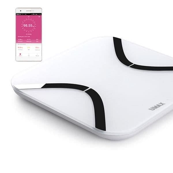 UMAX US20E, elektronisk personvåg, 180 kg, 50 g, kg, fyrkantig, vit