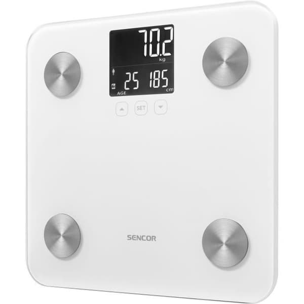 Personvåg - SENCOR - SBS 6025WH - LCD-skärm - Vit