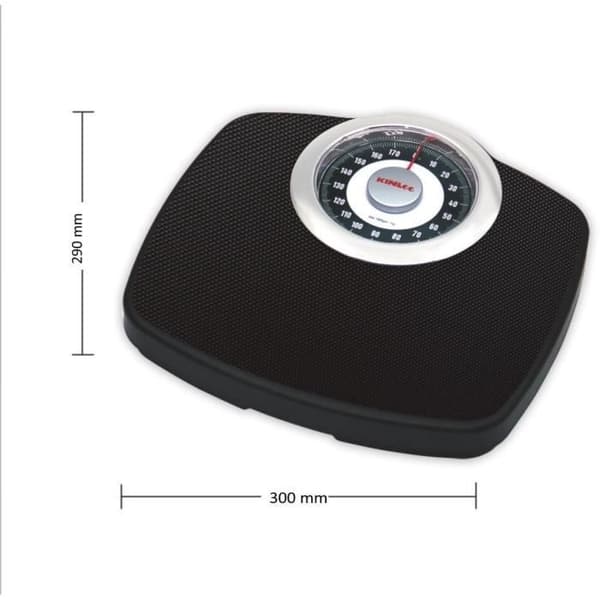Liten mekanisk pest-person balans 8400 Comfort 180, 180 kg / 1 kg, stor skärm, kompakt, svart och krom