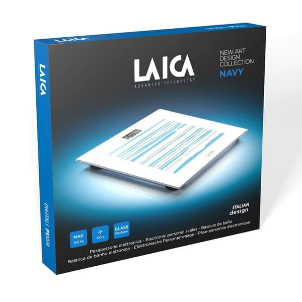 Digital Badrumsvåg LAICA PS1074 Vit Randig Multicolour Härdat glas 150 kg