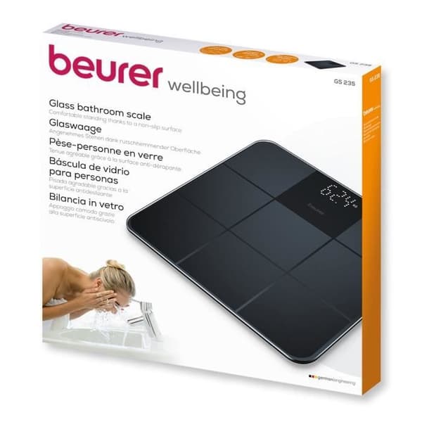 BEURER GS 235 Badrumsvåg i glas - Svart
