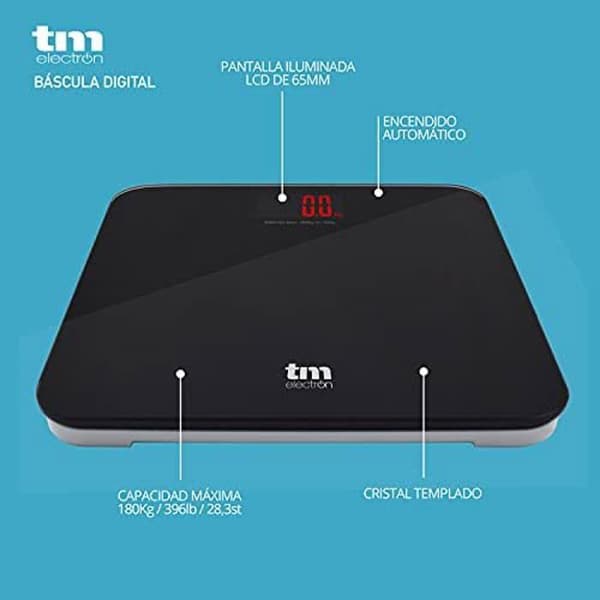 Personvåg - TM ELECTRON - TM Electron - Kapacitet 180 kg - XXL-skärm - Minimalistisk design
