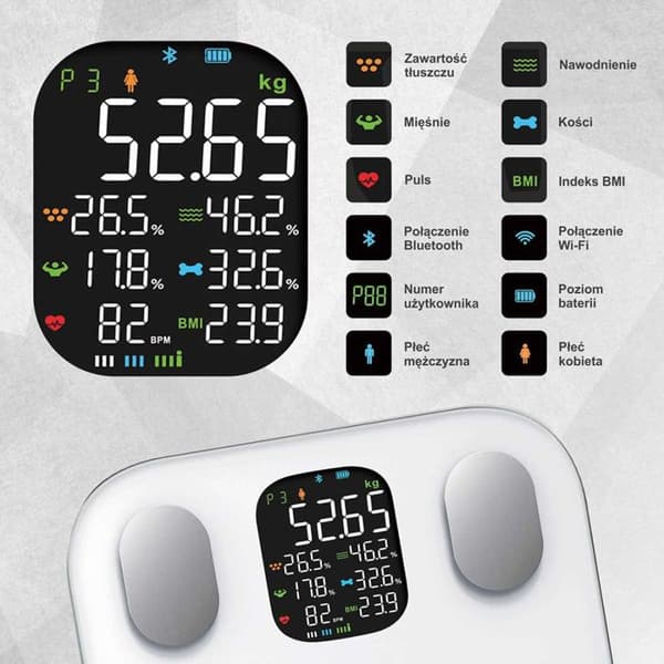 Elektronisk skala - KLAUSBERG - KB-7855 - Bluetooth - LCD-skärm - 200 kg