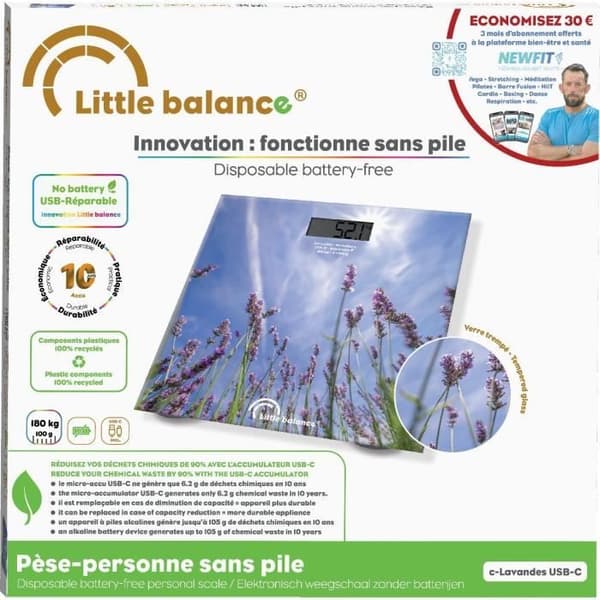 Badevægt - LITTLE BALANCE - USB-C - Lavendel