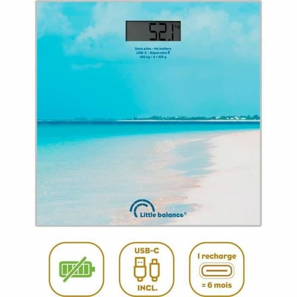 Digital badevægt Little Balance Caribe Blå