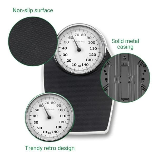 Mekanisk våg - MEDISANA - PSD - Kapacitet 150 kg - Analog visning - Retrodesign