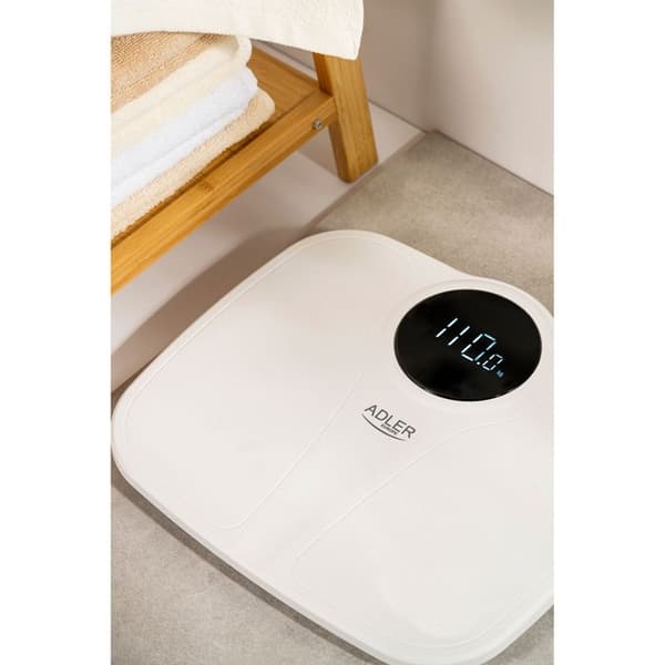 Digital Personvåg Hög Precision 180 kg, LED-Skärm, Automatisk Avstängning Adler AD8172W Vit 04202