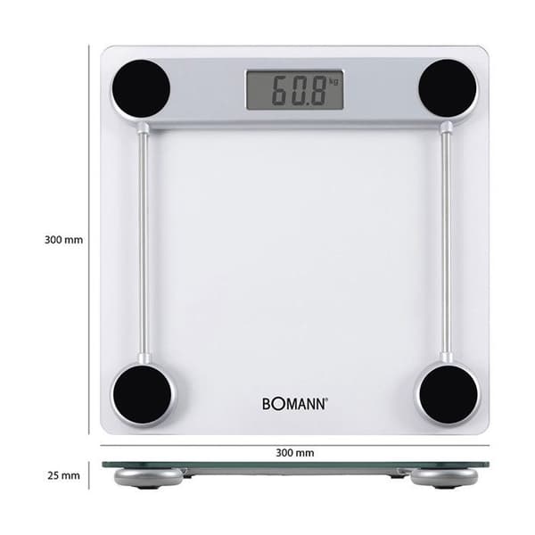 Digital personvåg - BOMANN - PW 1417 CB - Kapacitet 150 kg - Gradering 100 g - LCD-display