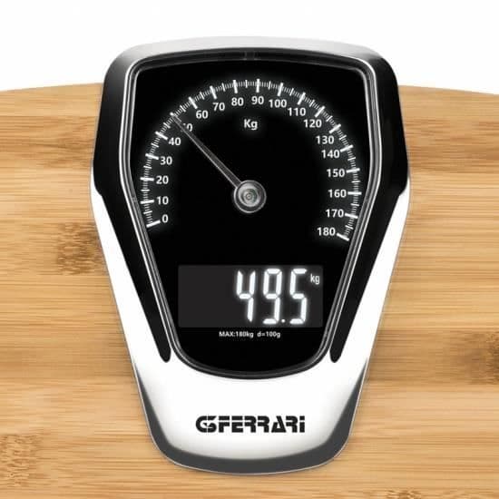 FORMULA ELEGANCE - Bambu analog badrumsvåg + elektroniskt nummer 100gr - 180kg
