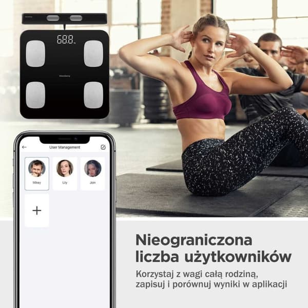 Analyyttinen kylpyhuonevaaka Älykäs iOS Android Klausberg Kb-7852 Lumarko!