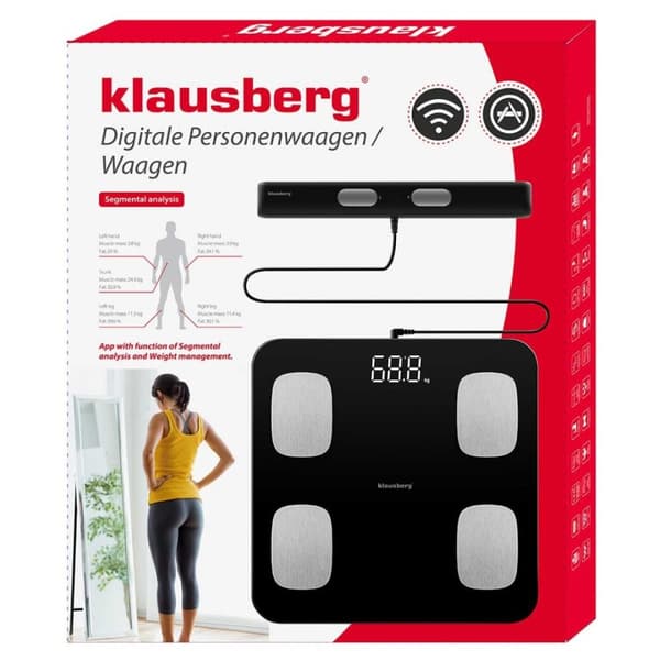 Analyyttinen kylpyhuonevaaka Älykäs iOS Android Klausberg Kb-7852 Lumarko!