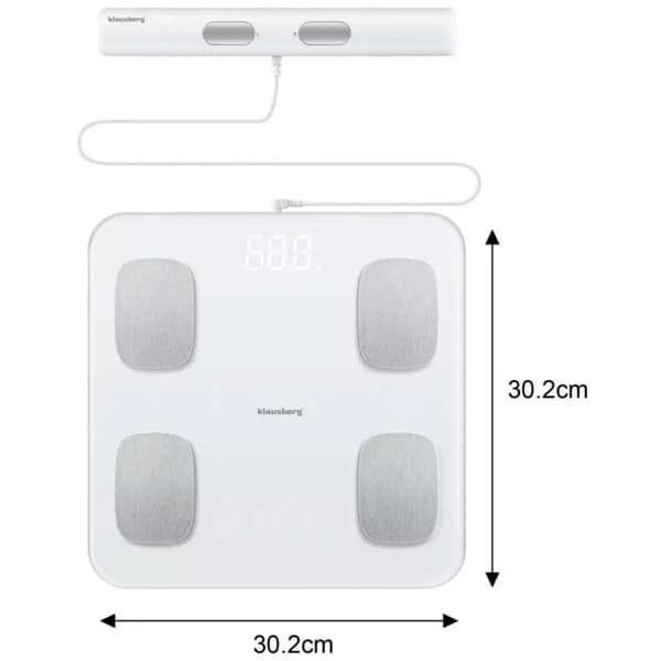 Analyyttinen kylpyhuonevaaka Älykäs iOS Android Klausberg Kb-7853 Lumarko!
