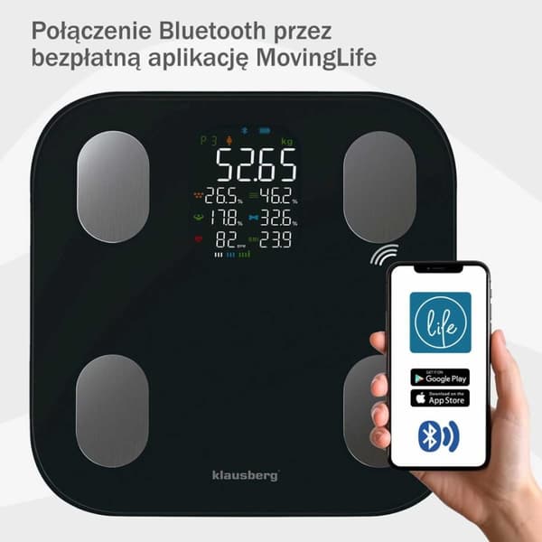Analytisk badevægt Smart iOS Android Klausberg KB-7854 Lumarko!