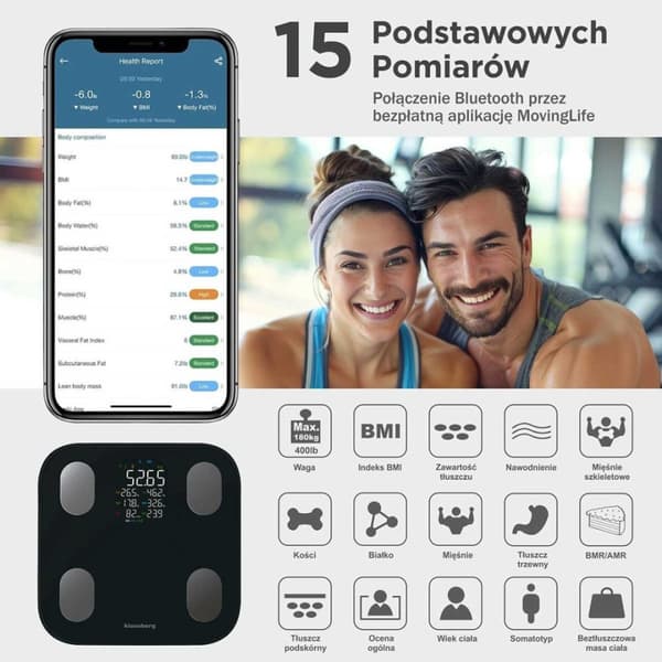 Analytisk badevægt Smart iOS Android Klausberg KB-7854 Lumarko!