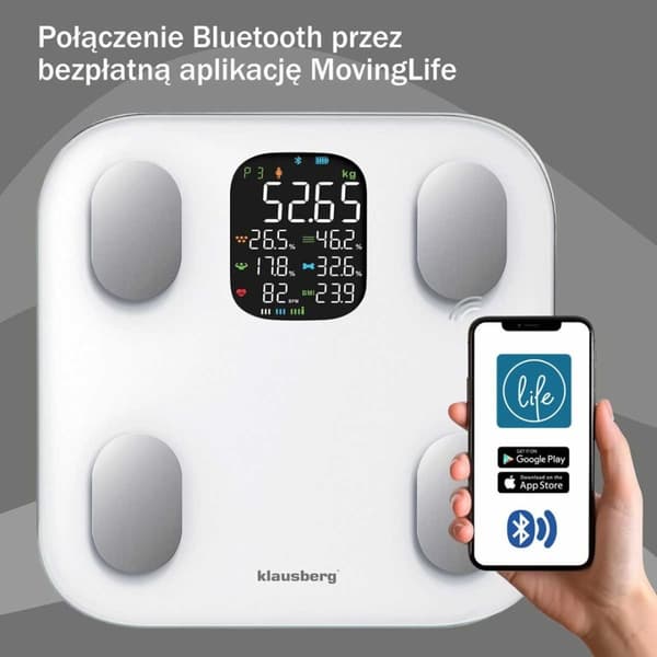 Analytisk badevægt Smart iOS Android Klausberg KB-7855 Lumarko!
