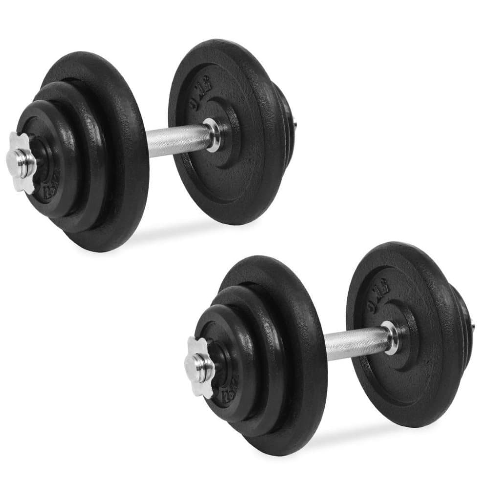 vidaXL håndvægtsæt i 18 dele 40 kg støbejern