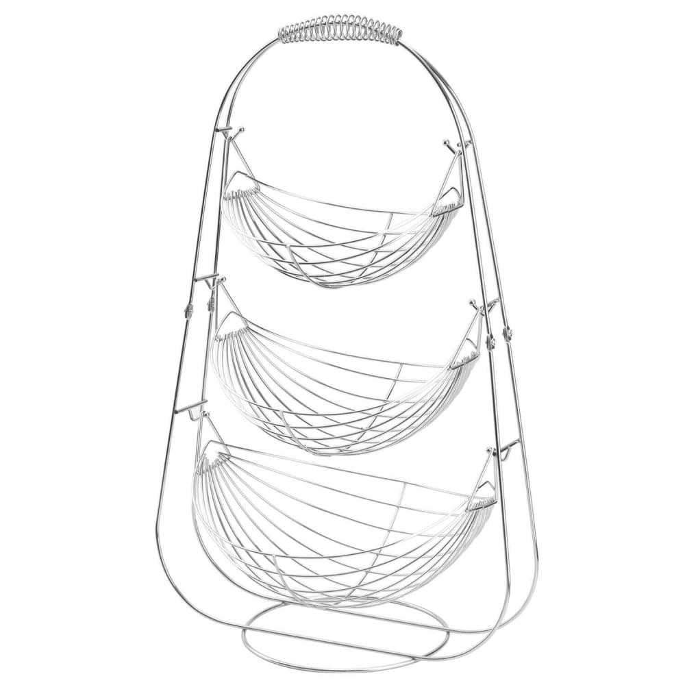 Fruktkorg med Tre Korgar - Förkromat Stål