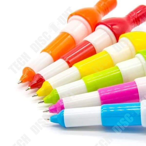 Kulspenna - Teknikrabatt - Bowlingkägelform - Fällbar - Blått bläck 0,5 mm - Set om 24