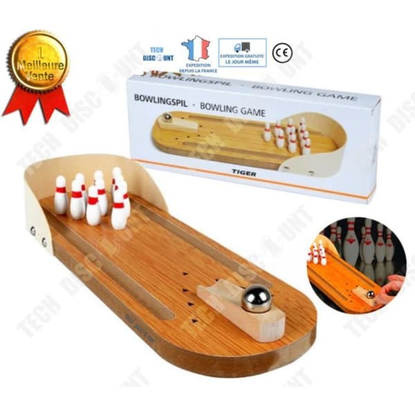 TD® mini träbowling med banspel barn 7 år vuxna reseutbildning billig tjej pojke familjer sportpaket interagera