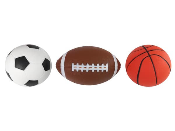 Sportsbolde - Fodbold - Basketball - Baseball - 12 cm - blød