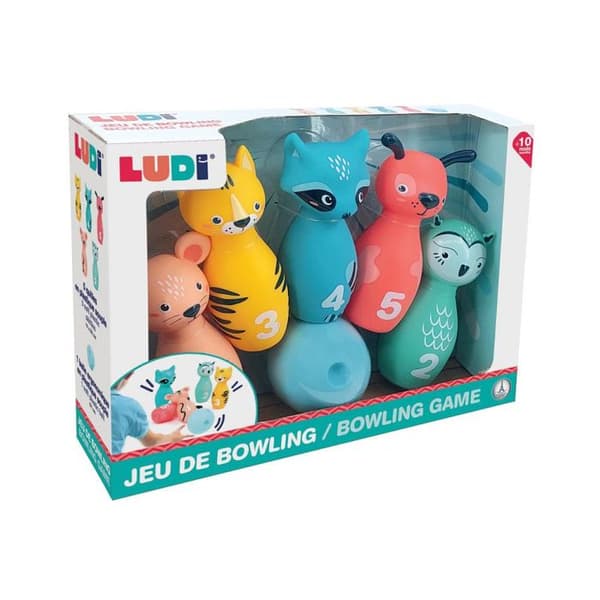 Kubb - LUDI - Mjuka för Bebisar - 5 Djur Kullerbyttor - Ergonomisk Boll - 10 Månader