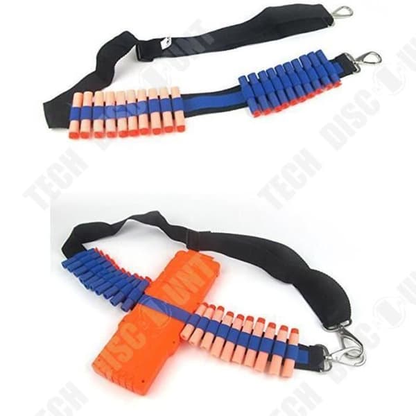 TD® Nerf Toy Bullet Holder Axelrem - Bandolier - Tape Water Gun Cartridges - 20 Ports justerbar axelrem