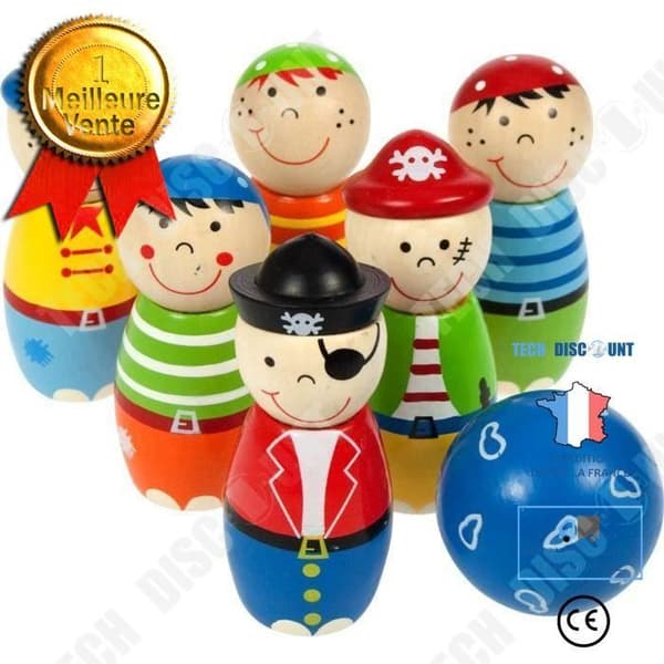 TD® Bowling Set för barn Spel Pirate Fun Mini Pirate Bowling Pin Tillbehör