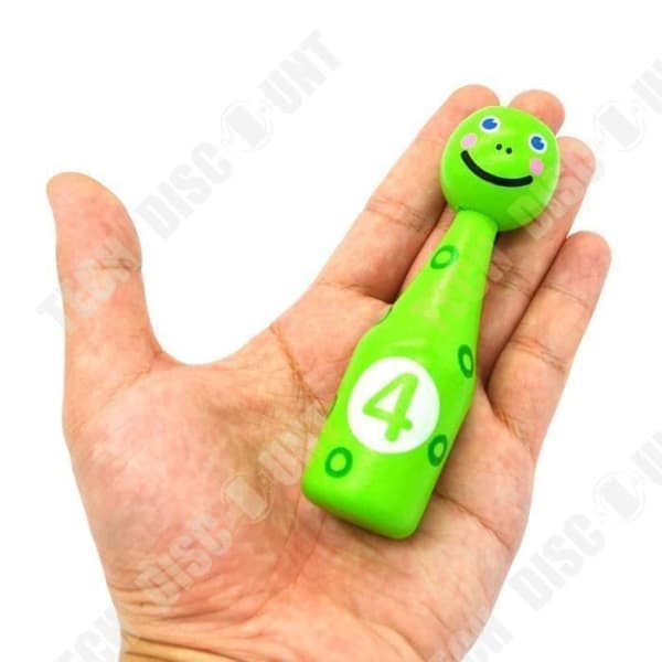 TD® Bowling Game Kit - Mega-Deal Child Mini Wooden Bowling - 10 käglor + 3 färgade och numrerade bollar tillhandahålls