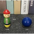 Miniatyrbild 4 av 4: TD® Barnleksaker i trä - Bowlingpussel - Spel för dagisbollar 3-7 år - Piratkägelspel