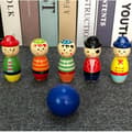 Miniatyrbild 2 av 4: TD® Barnleksaker i trä - Bowlingpussel - Spel för dagisbollar 3-7 år - Piratkägelspel