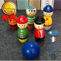 Miniatyrbild 1 av 4: TD® Barnleksaker i trä - Bowlingpussel - Spel för dagisbollar 3-7 år - Piratkägelspel