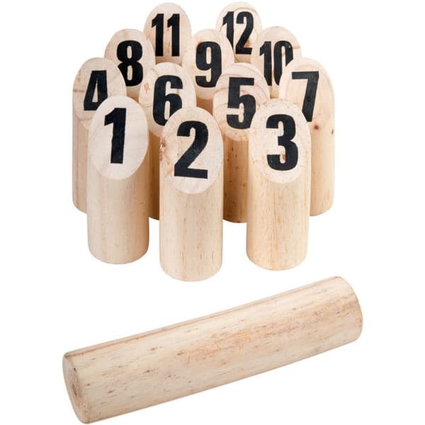 Mölkky bowlingspel - Massivt trä - Vit - För barn - Utomhus