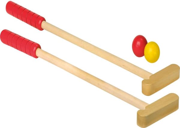 LEGLER färgglad minigolfbana i trä - Molehill - 2 klubbor och 4 bollar - Från 5 år