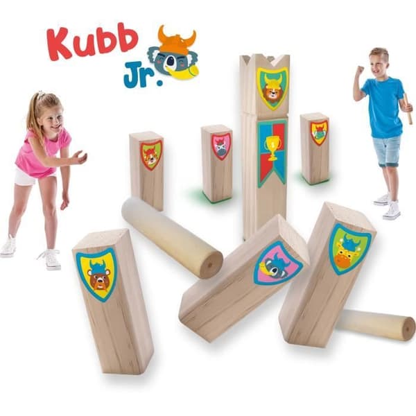 Kubb junior bowlingspel i trä - SES CREATIVE - Flerfärgad