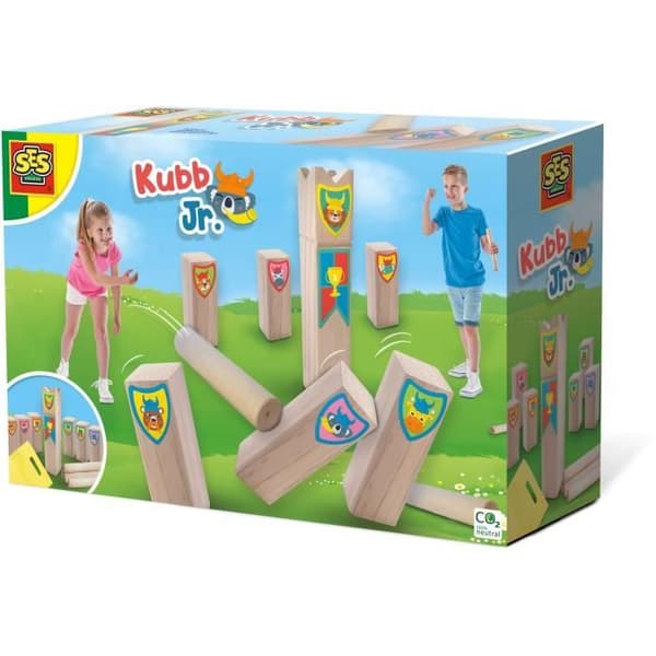 Kubb junior bowlingspel i trä - SES CREATIVE - Flerfärgad