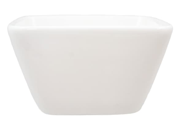 Mini porcelænsskål firkantet - skrå lille - 16 pakke